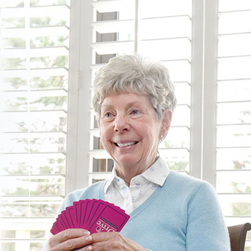 lung cancer patient gail playing cards