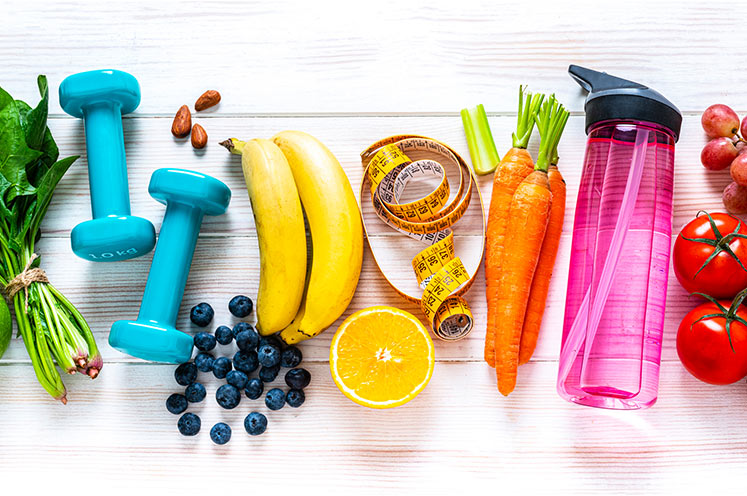 Rainbow colors of fruits and vegetables 