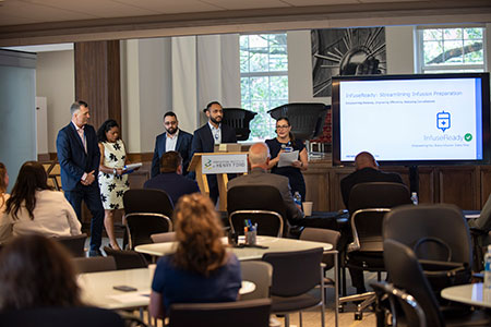winning team presenting