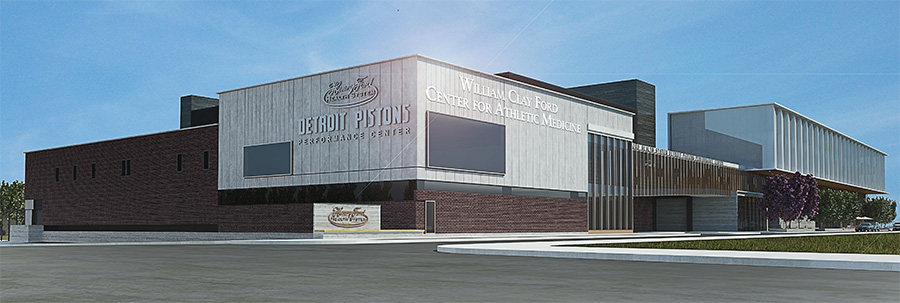 Pistons Groundbreaking Performance Center Rendering