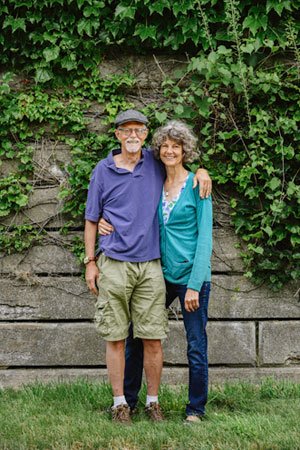 Foot surgery patient Steven Makowski with wife