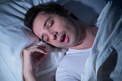 young man snoring