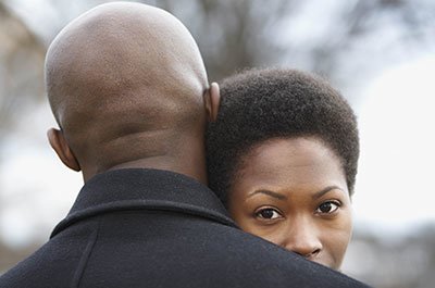woman hugging a man