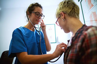 woman getting a health screening