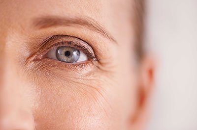 close up of a female eye