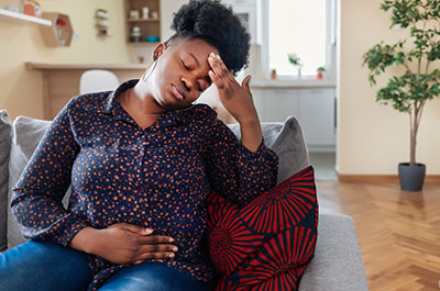 woman with stomachache