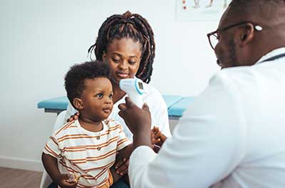 child at pediatricians office