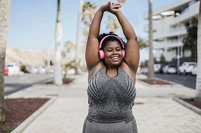 woman exercising outside