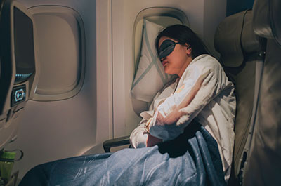 sleeping on a plane