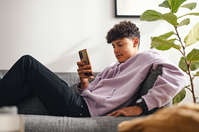 teenager scrolling social media