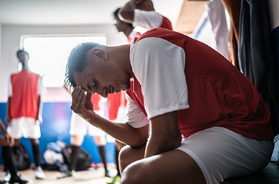 athlete in locker room