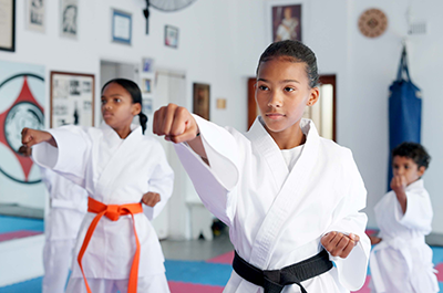 kids practicing martial arts