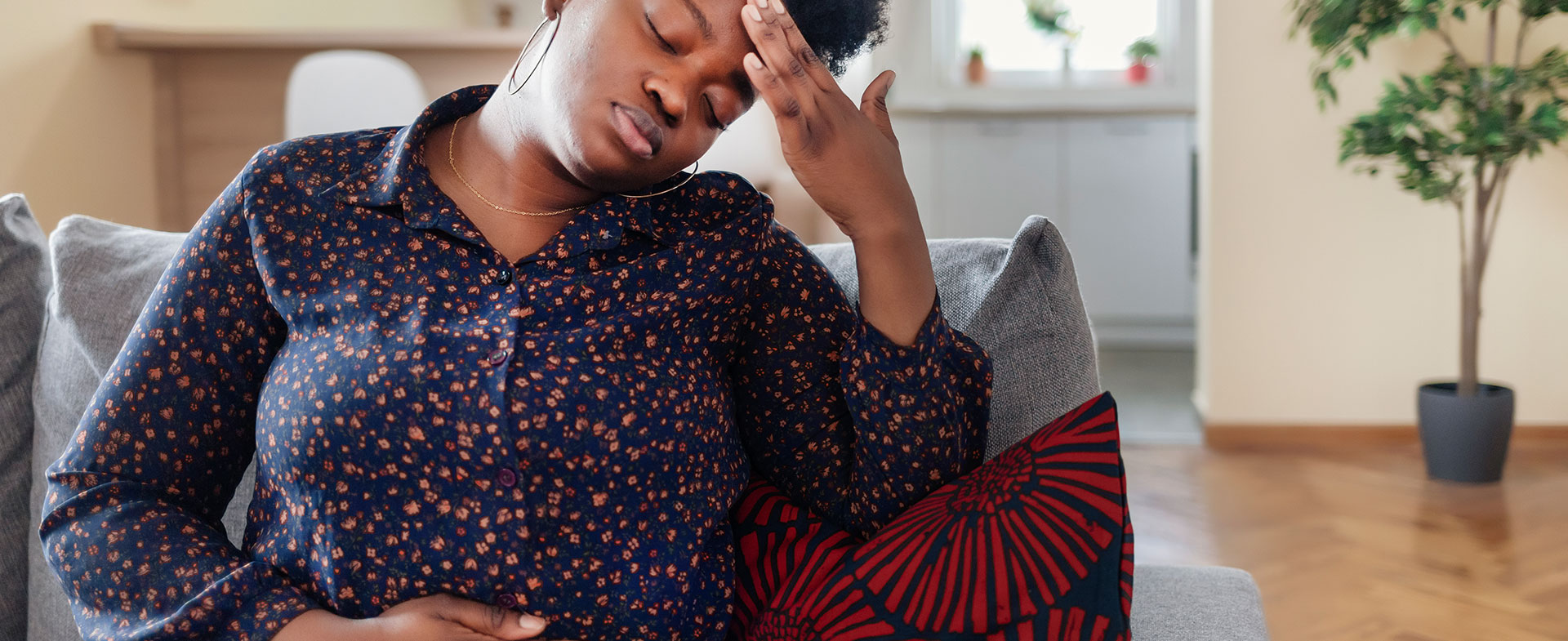 woman with stomachache