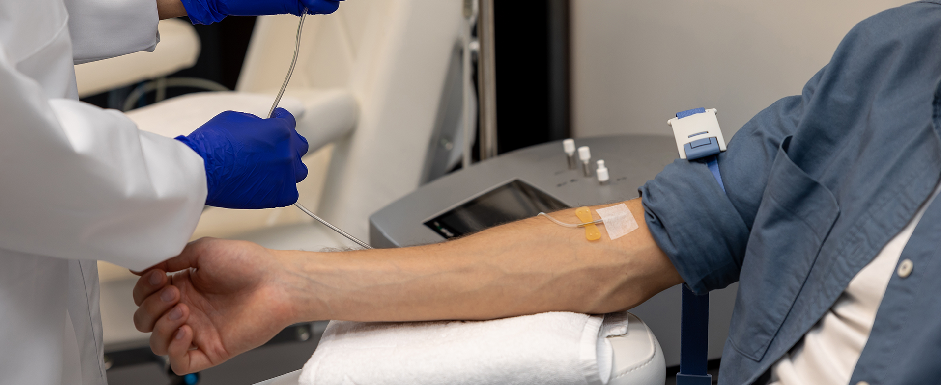 man getting blood drawn