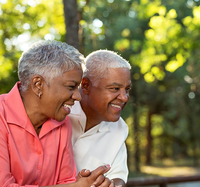 senior couple outdoors