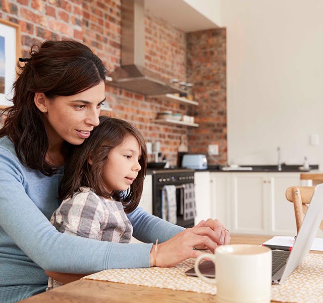 family in the kitchen