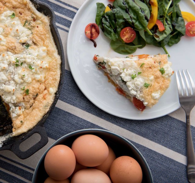 sweet potato and goat cheese frittata