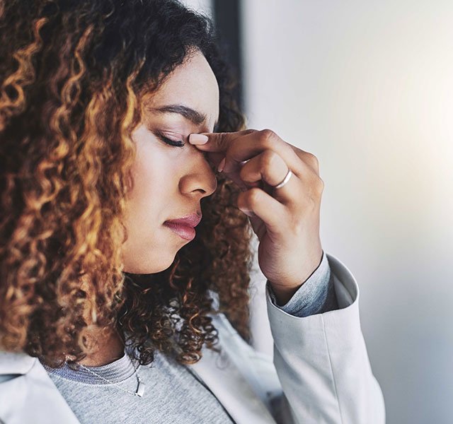 woman with headache