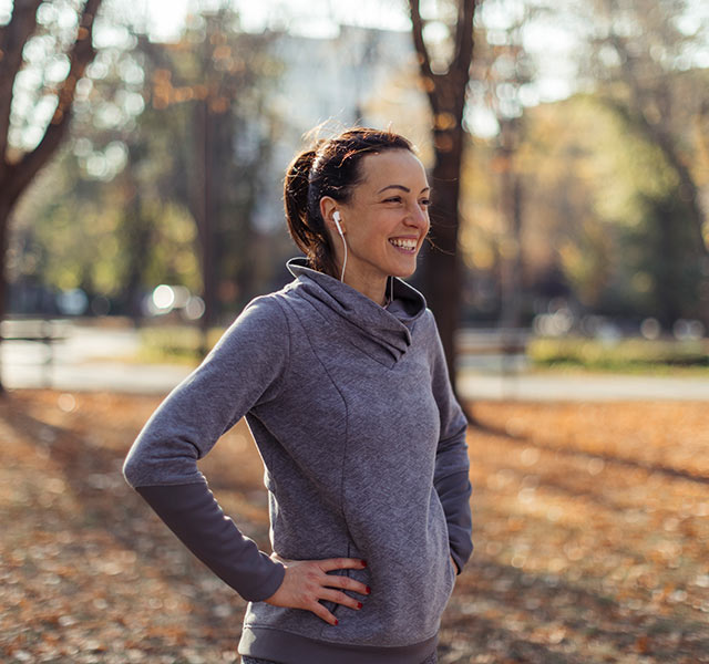 woman exercising outside