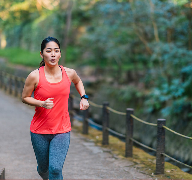 woman running outside