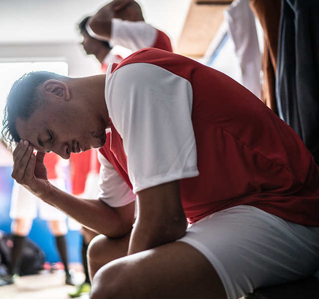 athlete in locker room