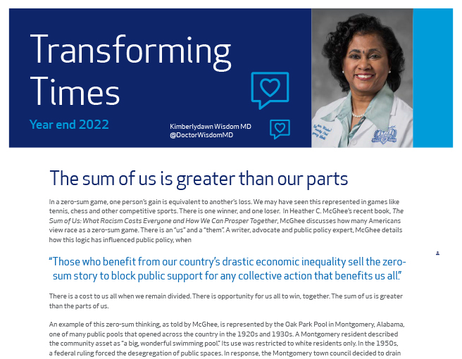 Transforming Times 2022 Newsletter image