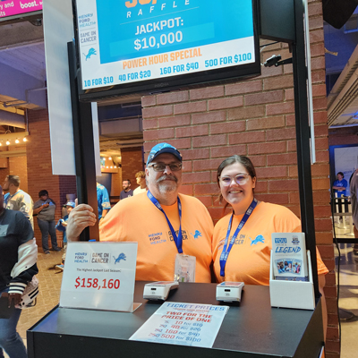 James and daughter volunteering