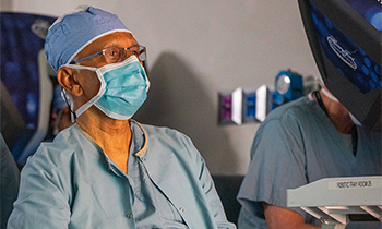 Dr Menon in the operating room