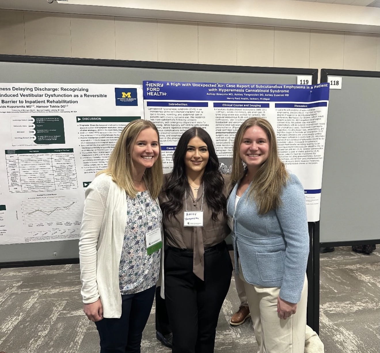 Residents posed with research poster