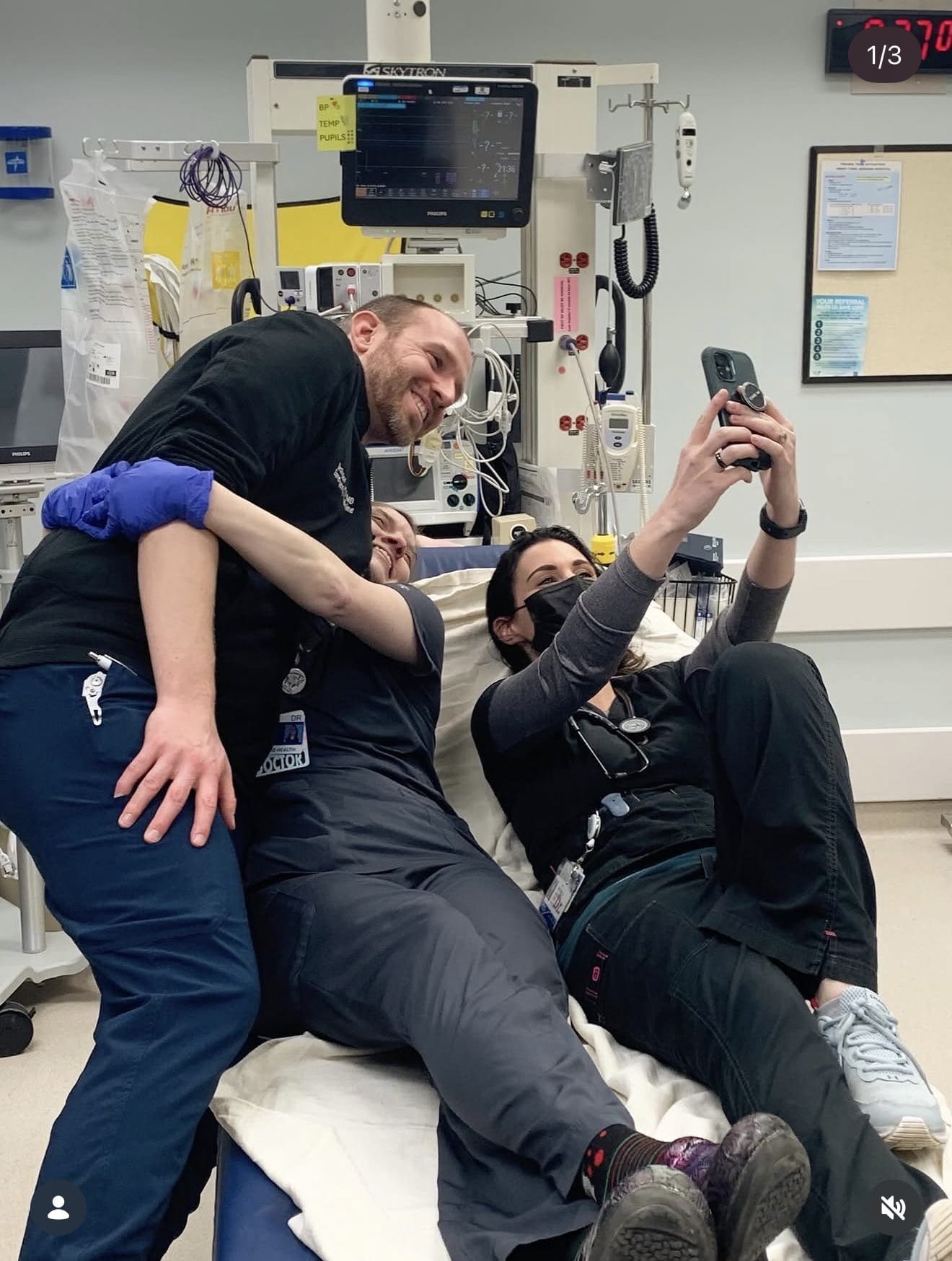 Residents having fun in clinic