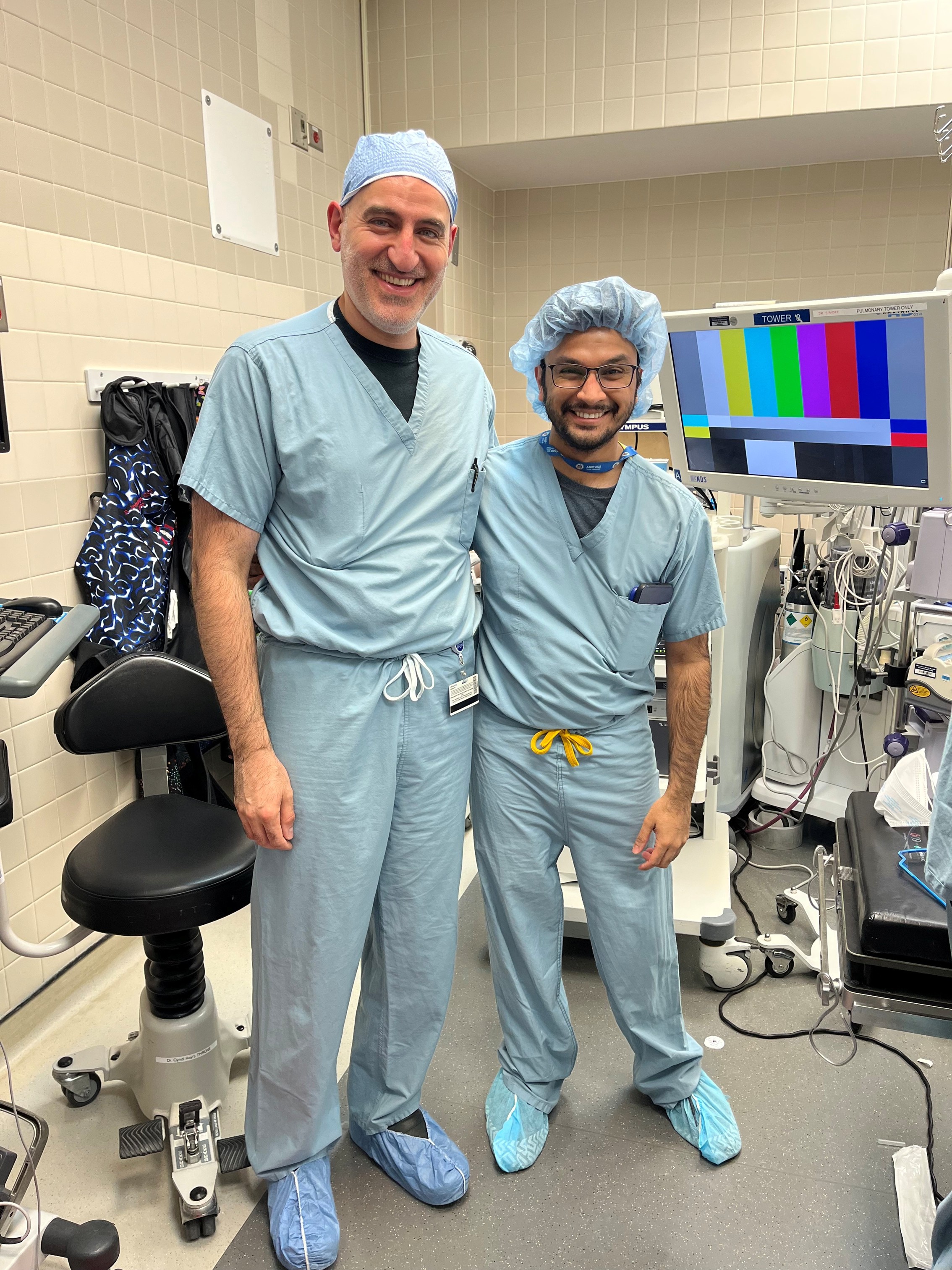 Residents posted in the operating room