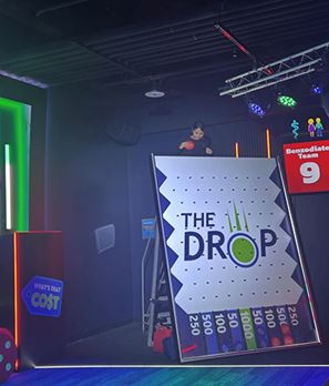 Resident playing the the drop game