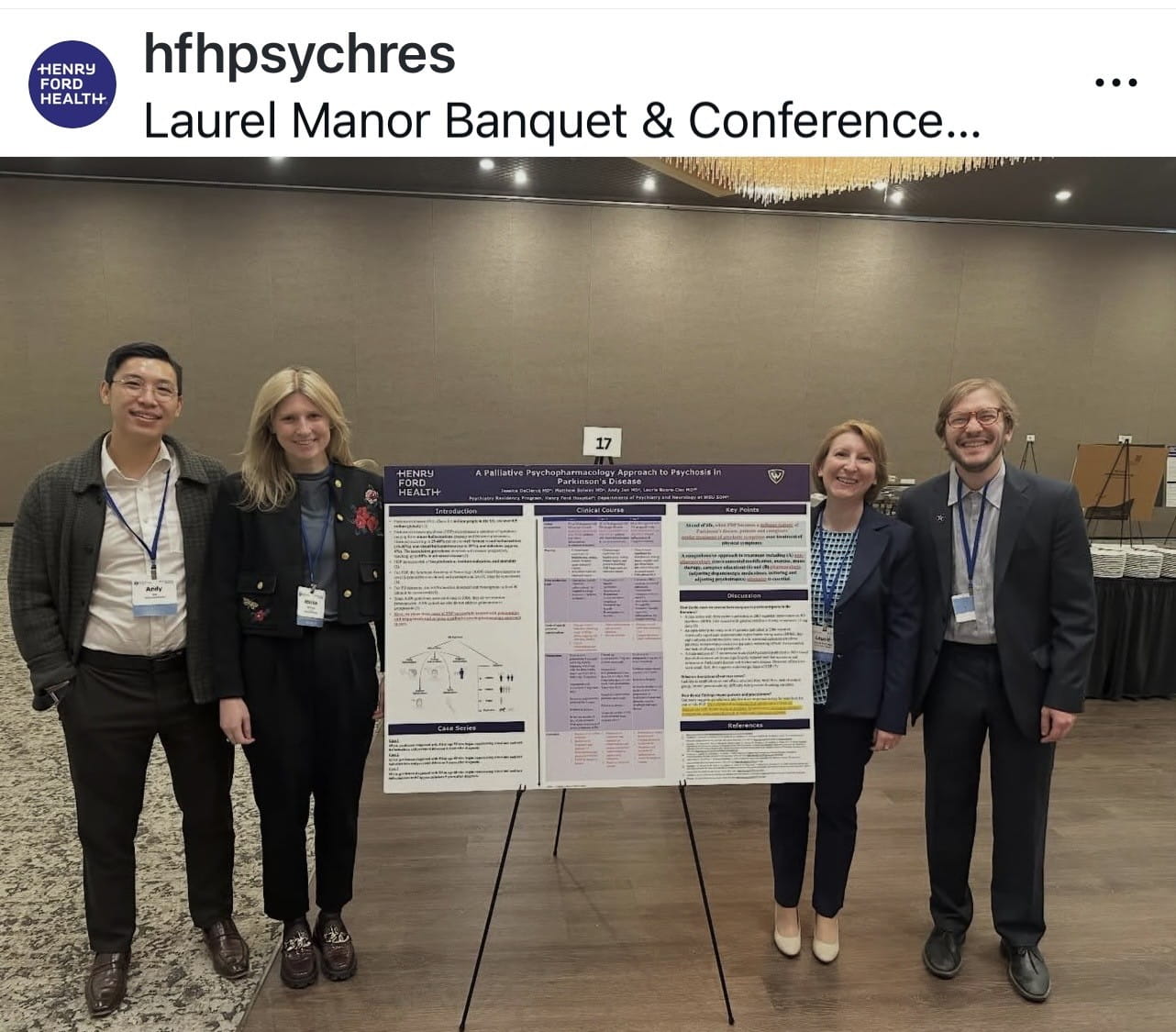 Residents presenting research at conference