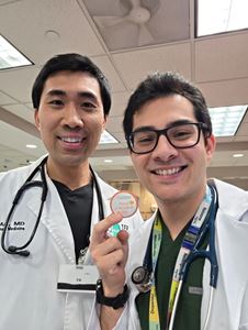Resident selfie with sticker