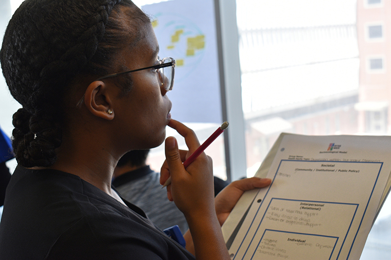 Student reading course material