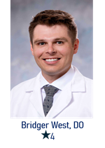 Bridger West, DO, PGY4, with a star indicating chief resident