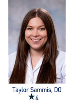 Taylor Sammis, DO, PGY4 with star indicating chief resident