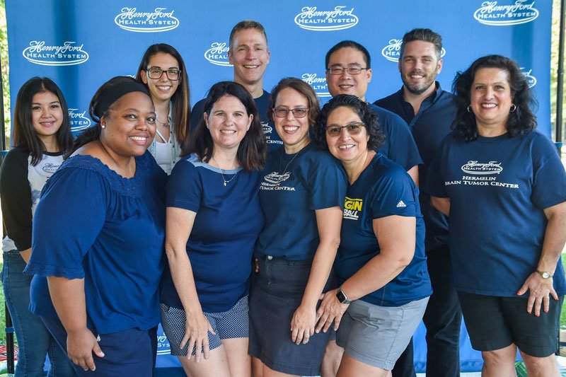Our HBTC Patient Appreciation Luncheon. Held annually on the same weekend as our 5K Fundraiser, this event is attended by many of our patients and caregivers.  Pictured:  Alyssa Espinosa, Nestelynn Gay, Amanda Wigand, Lisa Scarpace, Dr. Tobias Walbert, Dr. Erika Horta, Josie Jackson Dr. Ian Lee, Dr. James Snyder and Francine Weidendorf  September 21, 2019