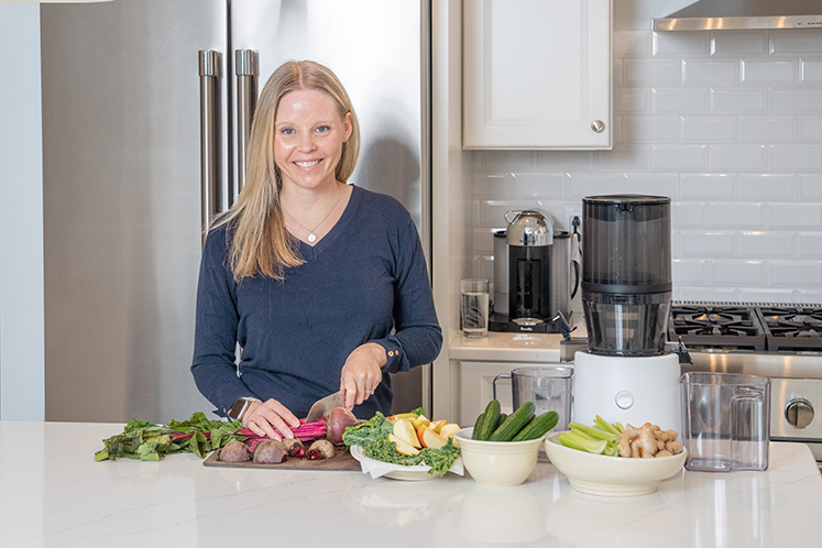 Brooke cutting  vegetables