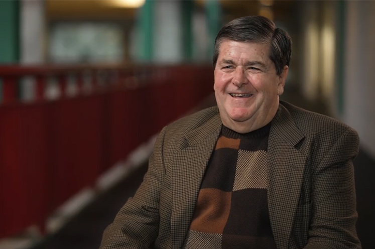 Cardiac rehab patient Mark Decker doing an interview