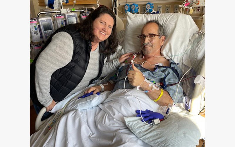 Cardiology patient Dennis-in-a hospital-bed