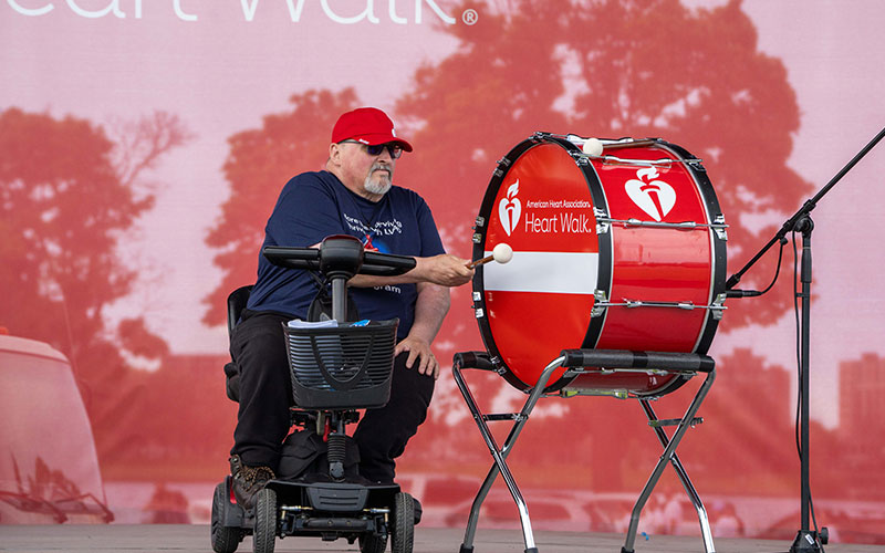 Dale had a chance to speak at the 2026 Detroit Heart & Stroke Walk and bang the drum as a celebrated survivor