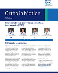 cover page of Fall 2022 Ortho in Motion newsletter