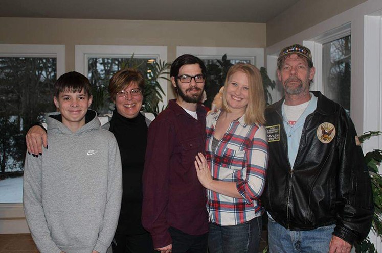 Pulmonary patient Penne with her family