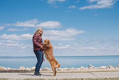 Cyndy dancing with her dog